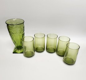 Vintage Green Glass Lot