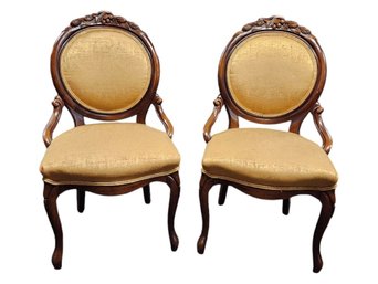 Pair Of Antique Carved Parlor Chairs