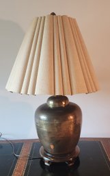 Nice Mid Century Style Hammered Brass Urn Shaped Table Lamp, C1960s