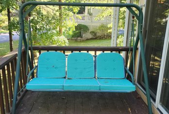 Recent Aluminum Painted Green Porch Swing ~ Good Condition