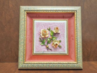 Rare Capodimonte Porcelain Painting Of Roses