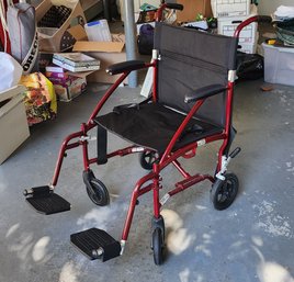 Barely Used Folding Transport Wheel Chair ~ Red