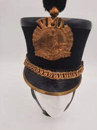 Vintage Virginia Military Instritute Cadet Shako Hat With Plume