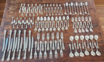 Antique Pre 1928 Reed & Barton Francis I Sterling Silver 9pc Service For 12 Flatware Pictorial H Mark 110pcs