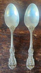 Pair Of Antique Pre 1928 Reed & Barton Sterling Silver Francis I Serving Spoons ~ 6 TOz