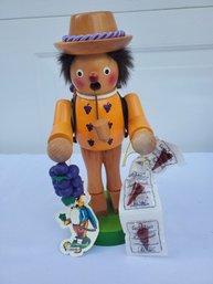 Steinbach Germany Kurt Adler Wine Maker Signed Nutcracker Incense Burner With Box (Lot V)