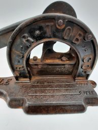 Antique R.j. Reynolds Tobacco Cutter- Cast Iron With Browns Mule Cut Plug Advertising- NO SHIPPING