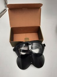 Vintage US Army Model 1944 Sun Wind And Dust Goggles- With Original Box And Additional Lens