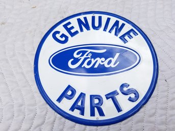 Genuine Ford Parts 12' Raised Letter Round Metal Sign