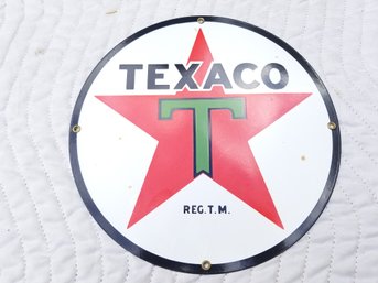 Texaco Heavy Steel Porcelain Gas Sign