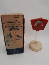 Original 1930s ZELL 'PARK-O-METER' COIN BANK- With Box, Paperwork And KEY