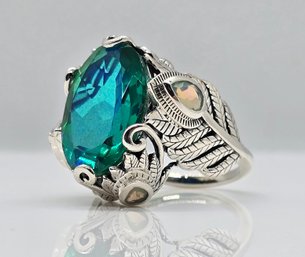 Peacock Quartz, Ethiopian Welo Opal Ring In Sterling Silver