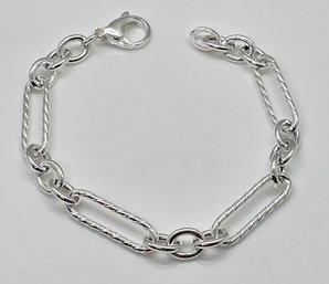 Italian Sterling Silver Oval Link Bracelet