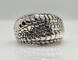 Bali, Dragon Skin Pattern Ring In Sterling Silver