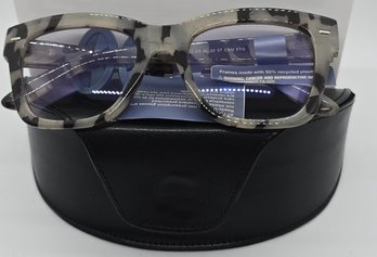 Universal Thread Gray And Black Tortoise Blue Light Filtering Eyeglasses With Case