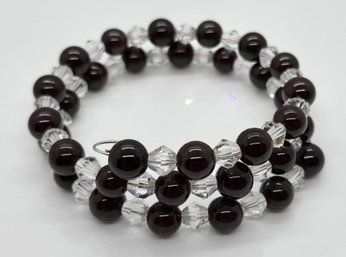 Handcrafted Star Garnet And Crystal Wrap Bracelet