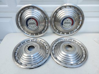 Set Of Four 1963 FORD Galaxie 500 Hub Caps - 2 Missing Center Emblems