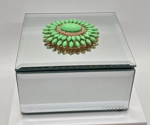 Square Glass Mirrored Jewelry Box