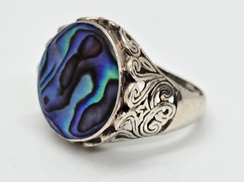 Abalone Shell Ring In Sterling