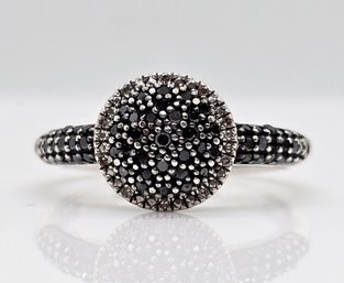 Black & White Diamond Ring In Sterling