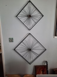 A Matching Pair Of Sunburst-style Wall Decorations- NO SHIPPING