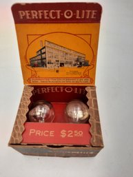 SCARCE Original Antique 1920s PERFECT-O-LITE Automobile Headlight Lightbulbs