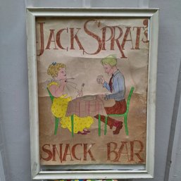 Vintage JACK SPRATT Illustration Framed And Signed By Artist