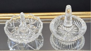 2 Cut Glass Ring Dishes