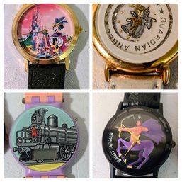 4 Vintage Collectors Watches - Varied Themes Of Guardian Angel, Sagitarius, Russia Trans Siberian, Walt Disney