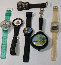 Assorted Vintage Watches And Bug Finder Magnifying Glass