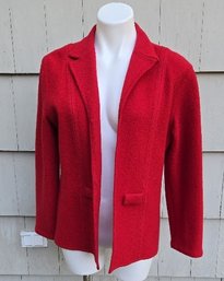 Willi Smith Wool Knit Blazer In Poppy Red - Size L