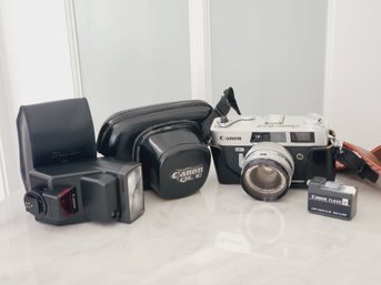 Vintage CANON QL E - Canonet QL 19E 35mm Film Camera Bundle