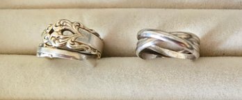 Sterling Spoon Ring And Sterling Interlocking Three Ring