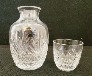 Vintage 24% Cut Lead Crystal Bedside Carafe & Tumbler 2 Piece Set