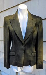 Vintage Moshino Tweed Dark Green Jacket Size 4