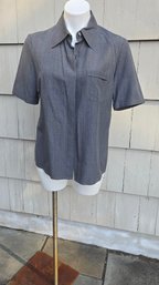 Mark Eisen Designer Button Down Shirt In Charcoal Grey - Made In Italy