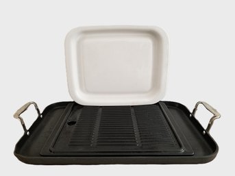 Calphalon Griddle, Corning Ware Microwave Browner Grill & Double Sided Heavy Duty Griddle Grill