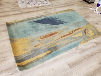 Trans Ocean Liora Manni Tivoli Small Area Rug Hand Tufted 100% Wood Pile - Green Blue Tan-42' X 66'