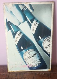 Vintage Paper Under Soft Plastic Guinness Table Top 'Two's Company' Advertising Bar / Store Sign ~ 8 X 12'