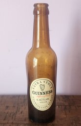 Vintage Guinness Extra Stout St. James Gate E. Butler Athlone Brown Glass Beer Bottle