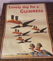 Vintage Guinness Paper Advertising Poster 'Lovely Day For A Guinness' #10 Copyrighted 1955 John Gilroy