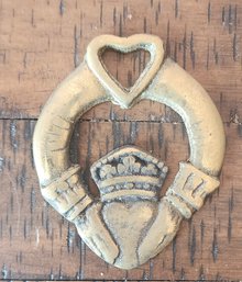 Vintage Brass Vintage Claddagh Irish Horse Medallions ~ Wall Hanging ~ 3.5 X 3 Inches.