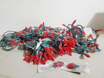 Six Strands Of Red Pine Cone LED Holiday Christmas Lights