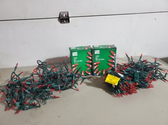 Assortment Of Red Holiday Christmas Light Strands - Some New!