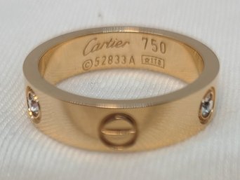 Spectacular Size 7 Ring Marked CARTIER 750 3.91 Grams