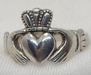 Sterling Silver Size 6 Authentic Irish Claddaugh Ring