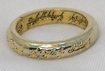 Gold Plated Size 6.5 'Lord Of The Rings'