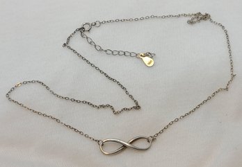 Beautiful Sterling Silver Infiniti Necklace ~ Adjustable To 18'