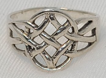 Sterling Silver Size 7 Celtic Dara Knot Ring