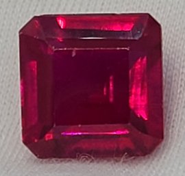 Beautiful 9.27 Ct. Square Faceted Tested Red Ruby 12mm X 12mm X 7.2mm